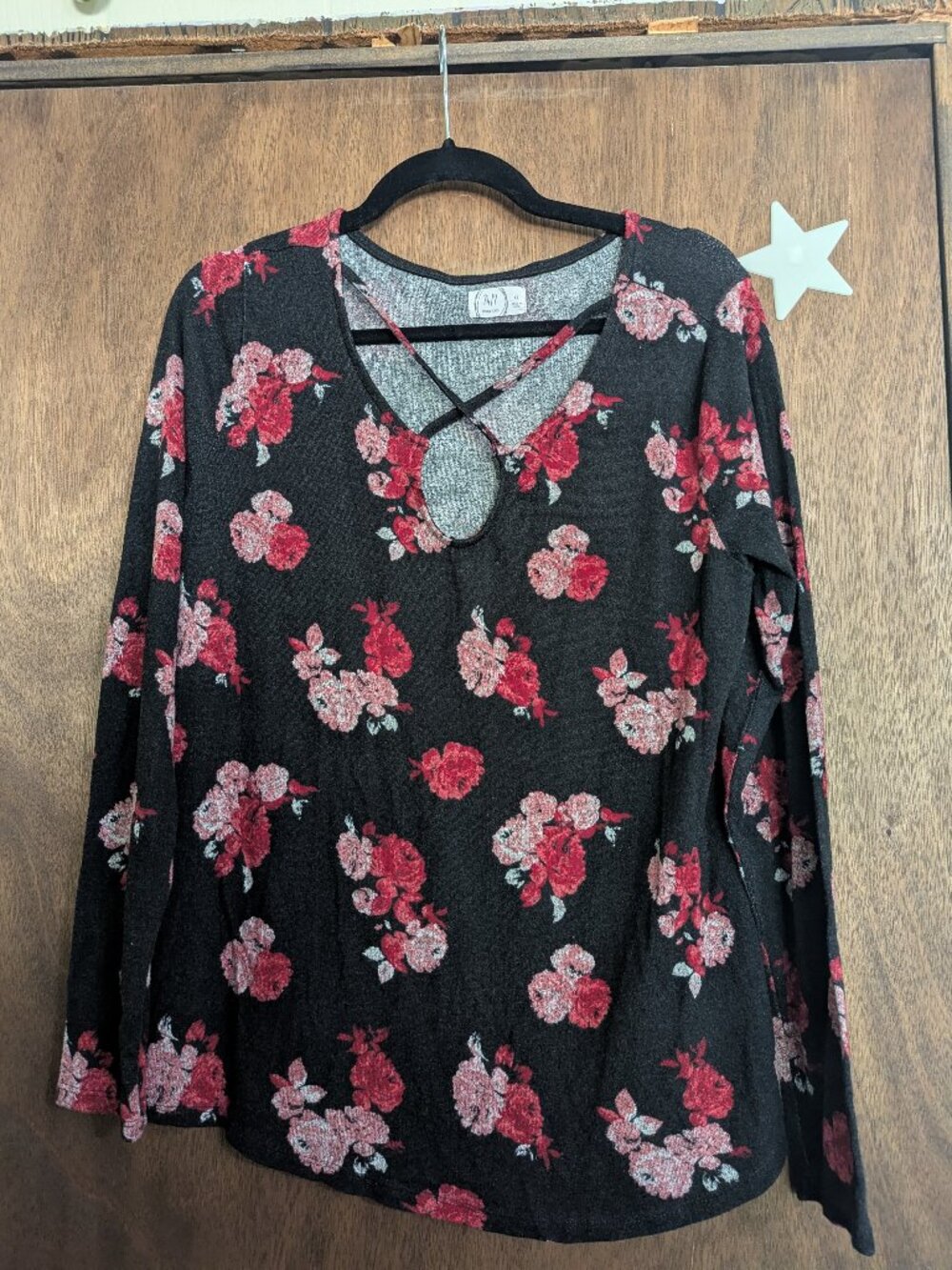 Maurices Floral Long Sleeve with open neckline